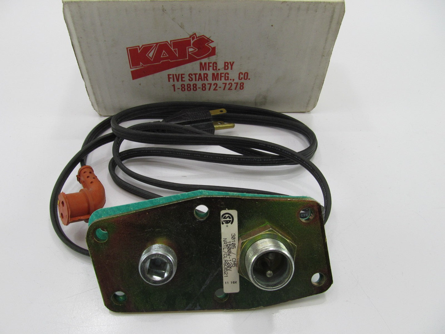 Kats 30105 Engine Block Heater, 12V 1500 Watt For Cummins Big Cam IV