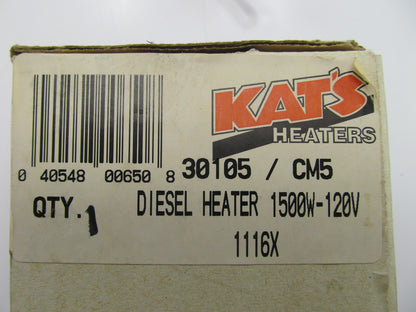 Kats 30105 Engine Block Heater, 12V 1500 Watt For Cummins Big Cam IV