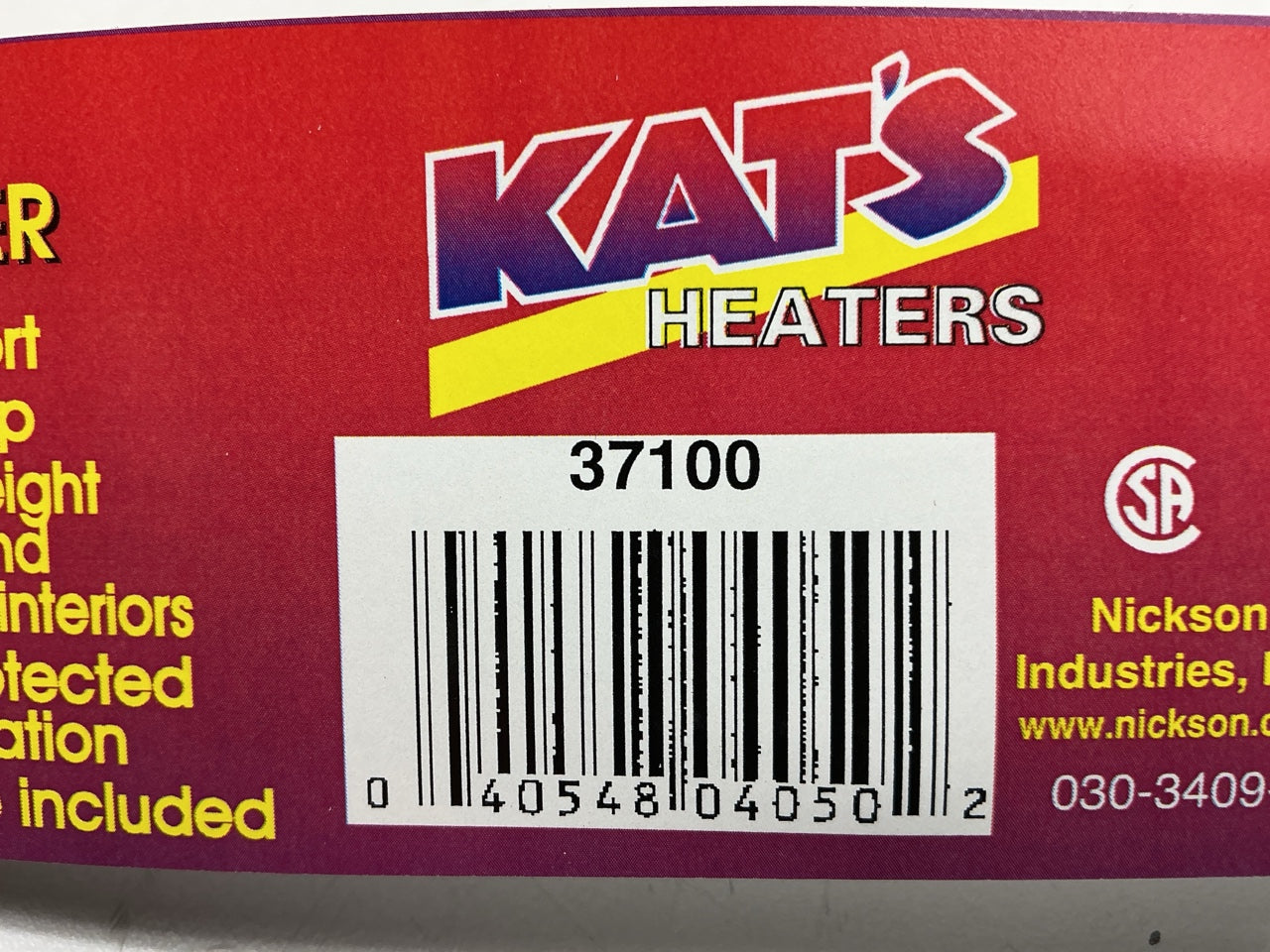 Kat's 37100 Interior Heater, Universal 900 Watt, 120V Plug In