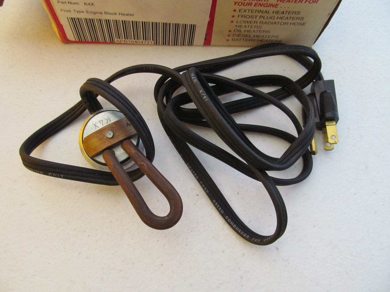 Kats K4X / 10425 Plug-in 34mm Freeze Plug Block Heater - 400 Watts, 120 Volts