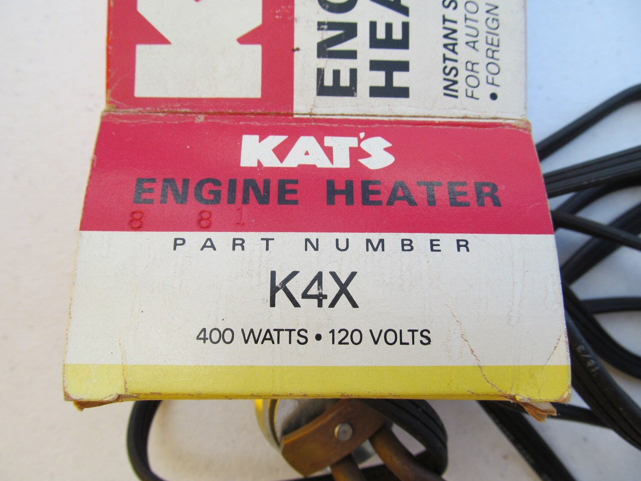 Kats K4X / 10425 Plug-in 34mm Freeze Plug Block Heater - 400 Watts, 120 Volts
