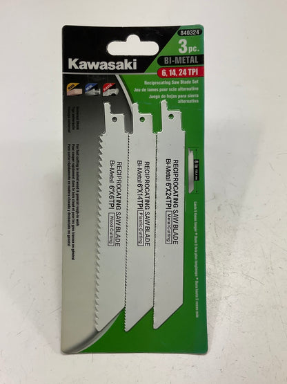 Kawasaki 840324 Bi-Metal 6, 14, 24 TPI Reciprocating Saw Blades