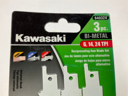 Kawasaki 840324 Bi-Metal 6, 14, 24 TPI Reciprocating Saw Blades