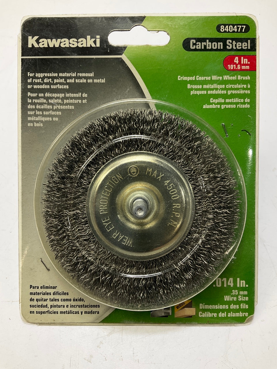 Kawasaki 840477 Coarse Crimped Wire Wheel Brush, 4''