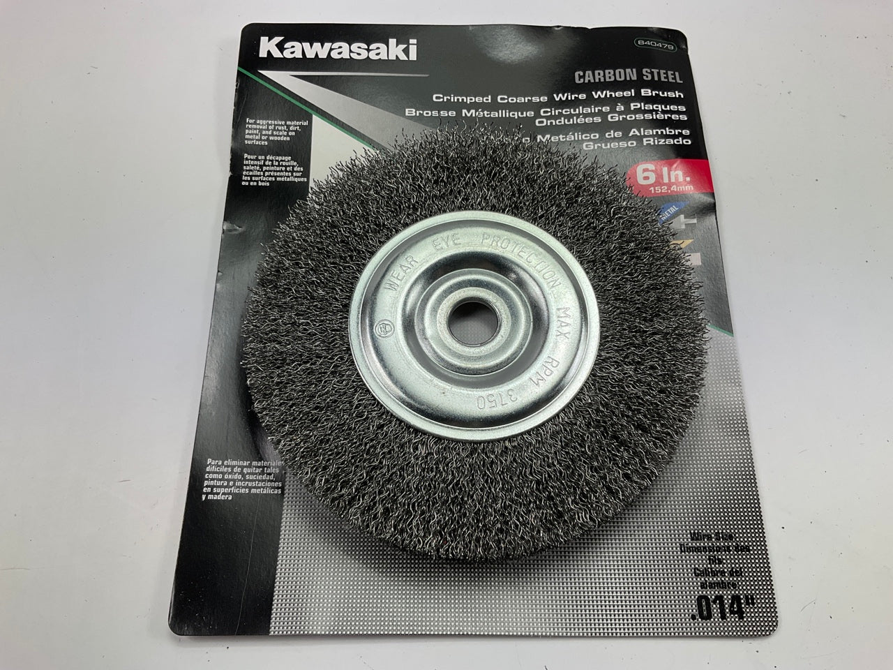 Kawasaki 840479 Crimped Coarse Wire Wheel Brush, 6''