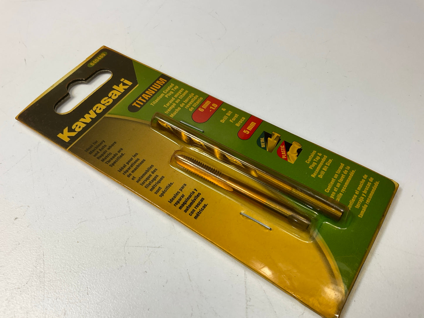Kawasaki 840489 6mm-1.0 Plug Tap & 5mm Drill Bit