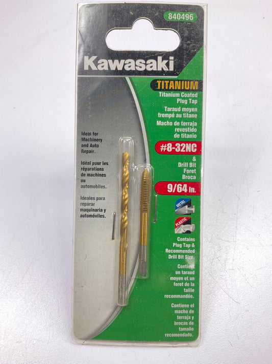 Kawasaki 840496 8-32NC Plug Tap With 9/64'' Drill Bit, Titanium Coated