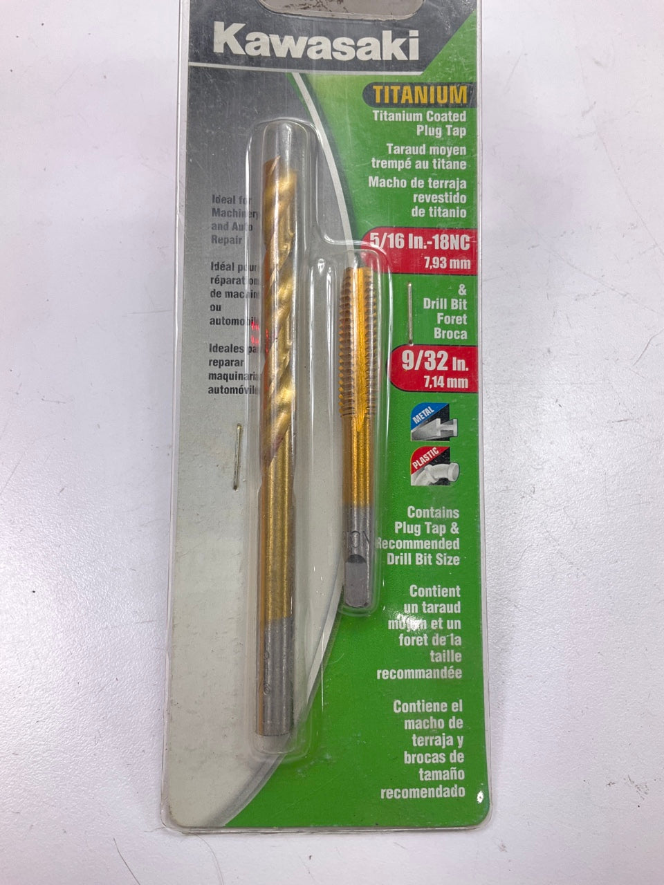 Kawasaki 840497 Tap 5/16''-18NC & 9/32'' Drill Bit Set