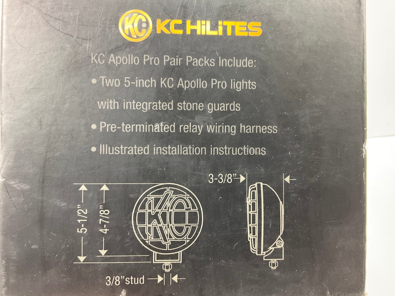 KC HiLiTES 451 Apollo Pro 5'' 55W Driving Lights Kit With Integrated Stone Guard