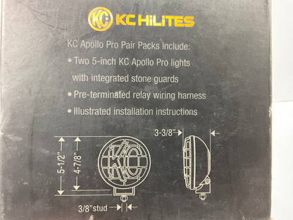 KC HiLiTES 451 Apollo Pro 5'' 55W Driving Lights Kit With Integrated Stone Guard