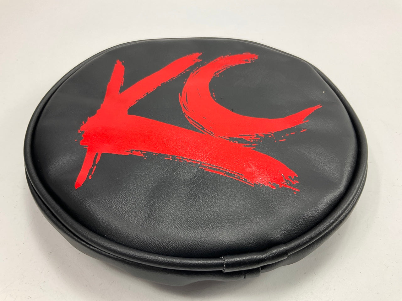 KC Hilites 5110 Two 6'' Round Vinyl Protective Light Covers, Red On Black