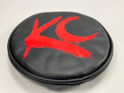 KC Hilites 5110 Two 6'' Round Vinyl Protective Light Covers, Red On Black