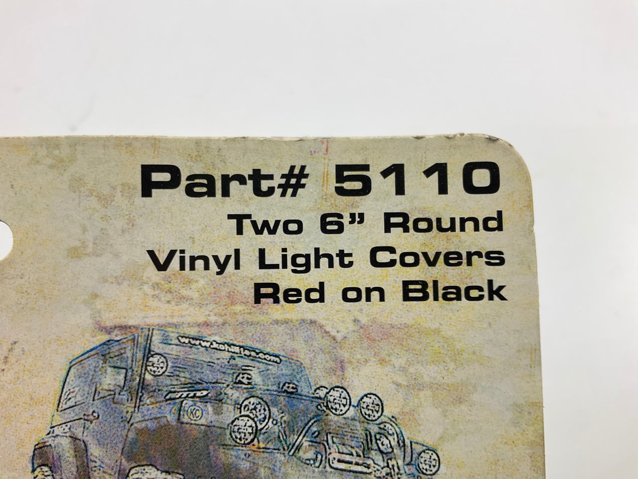 KC Hilites 5110 Two 6'' Round Vinyl Protective Light Covers, Red On Black