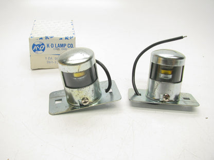 (X2)  License Plate Lamp Universal Hot Rod Kd Lamps 261-1301-  Replaceable Bulb