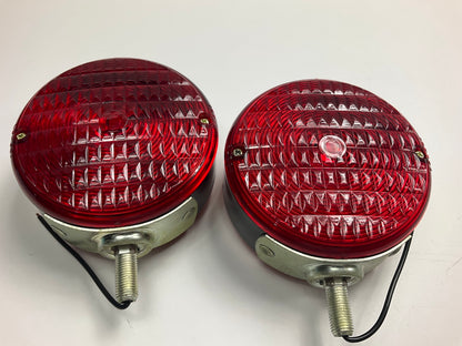 (2) KD KD-753 Pedestal Mount School Bus Stop Turn Signal Light Lamps, 4-1/4'' RED