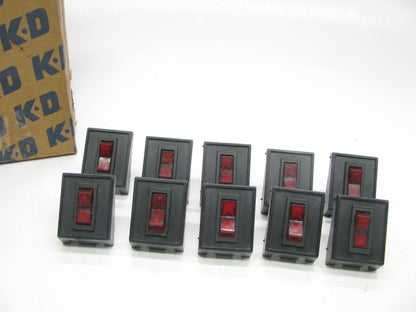 (10) KD 92736 Red On-off SPST Rocker Switch 16 Amp 12 Volt W/ Mounting Panel