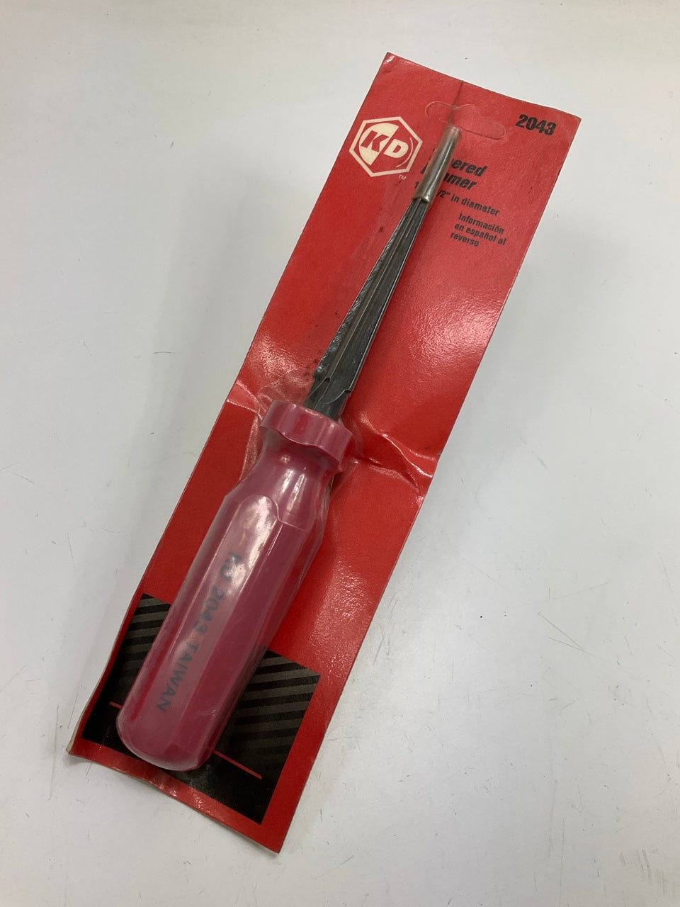 KD Tools 2043 Tapered Reamer W/ Hard Red Handle,  1/8''-1/2'' Diameter
