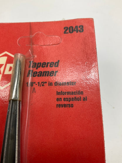 KD Tools 2043 Tapered Reamer W/ Hard Red Handle,  1/8''-1/2'' Diameter