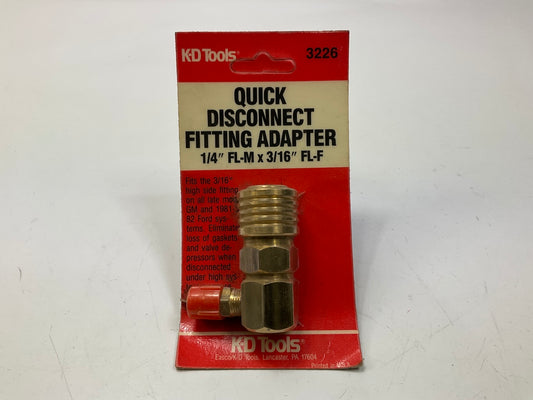 KD Tools 3226 A/C Quick Disconnect Fitting Adapter, 1/4'' FL-M X 3/16'' FL-F