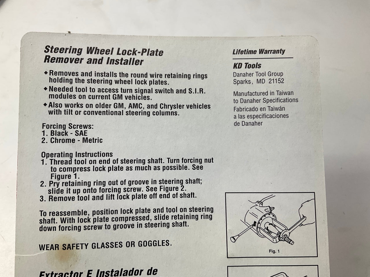 KD Tools 3509 Steering Wheel Lock-Plate Remover & Installer