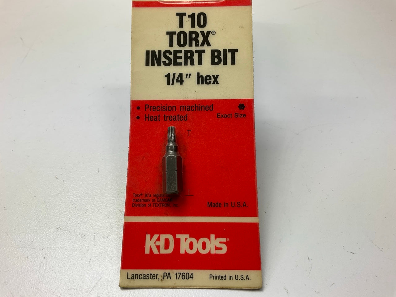 KD Tools 411010C T10 Torx Insert Bit, 1/4'' Hex - MADE IN USA