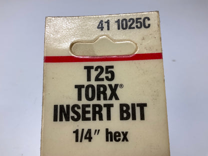 KD Tools 411025C T25 Torx Insert Bit, 1/4'' Hex - MADE IN USA