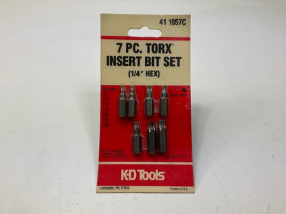 KD Tools 411057C 7 Piece TORX Bit Set, 1/4'' Dr, T9 T10 T15 T20 T25 T30 - USA