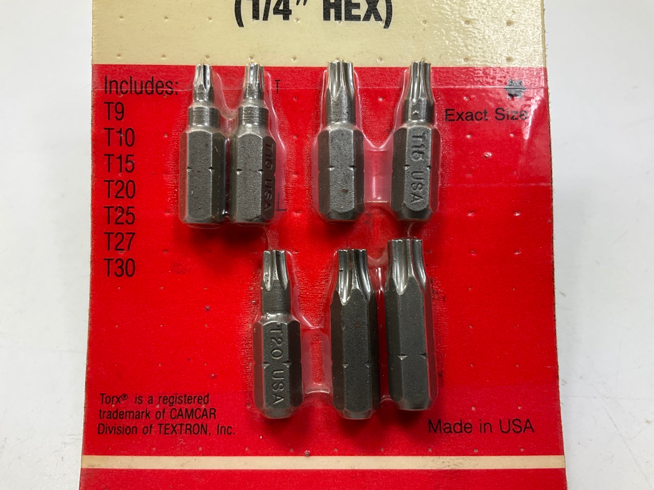 KD Tools 411057C 7 Piece TORX Bit Set, 1/4'' Dr, T9 T10 T15 T20 T25 T30 - USA