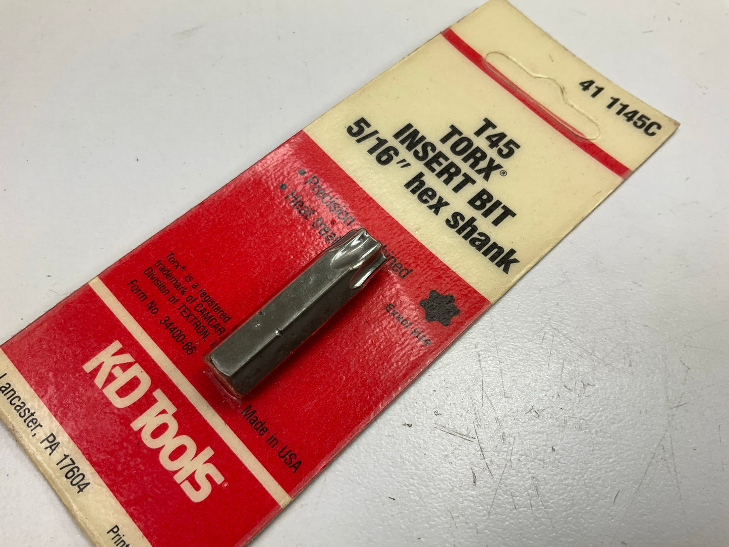Kd Tools 411145C T45 TORX Insert Bit, 5/16'' Hex Shank, Made In USA