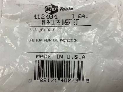 KD Tools 412404 #4 Phillips Insert Bit, 5/16'' Hex Drive - MADE IN USA