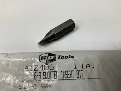 KD Tools 412406 6-8 Slotted Insert Bit, 5/16'' Hex Shank - MADE IN USA