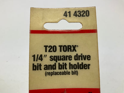 Kd Tools 414320 T20 Torx 1/4'' Square Driver Bit And Bit Holder - MADE IN USA