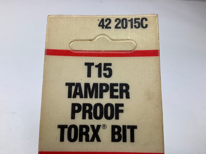 KD Tools 422015C T15 Tamper Proof Torx Bit, 1/4'' Hex - MADE IN USA