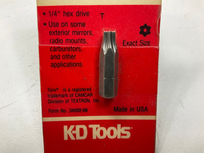 KD Tools 422027C T27 Tamper Proof Tox Bit, 1/4'' Hex - MADE IN USA