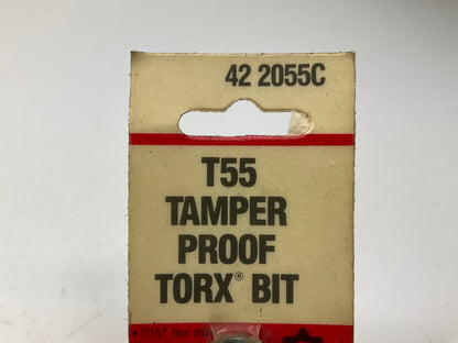 KD Tools 422055C T55 Tamper Proof Torx Bit, 7/16'' Hex Drive - MADE IN USA