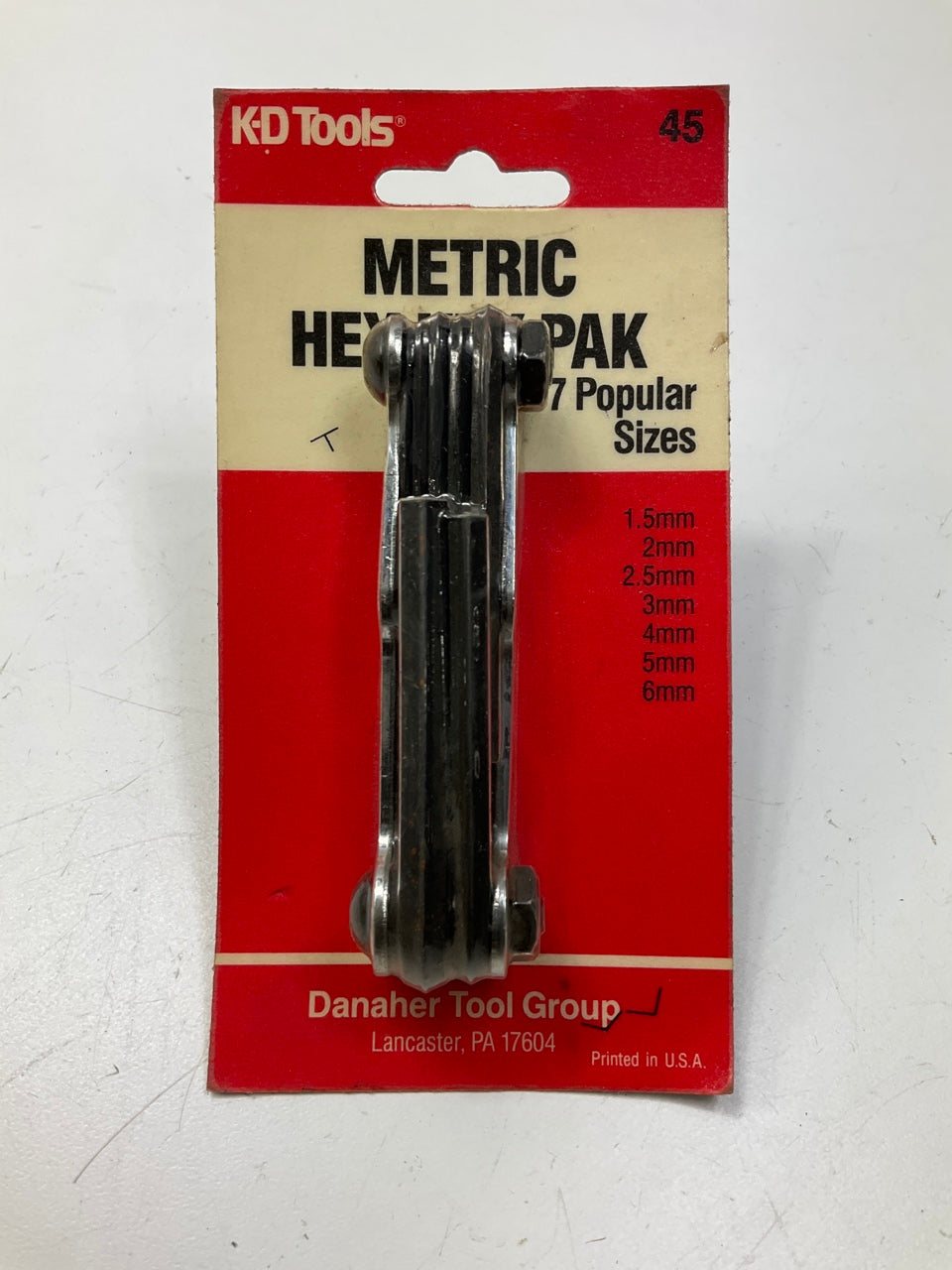 KD Tools 45 Metric Hex Key Pack - 1.5mm To 6mm