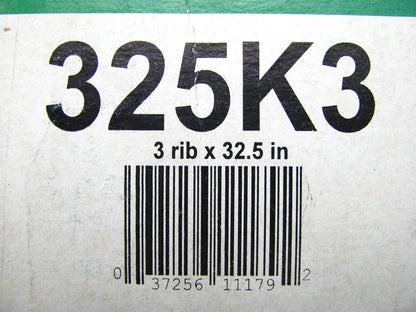 Kelly-springfield 325K3 Serpentine Belt - 0.40'' X 32.50'' - 3 Ribs