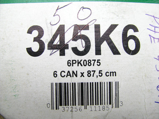 Kelly-springfield 345K6 Serpentine Belt - 0.84'' X 35.00'' - 6 Ribs