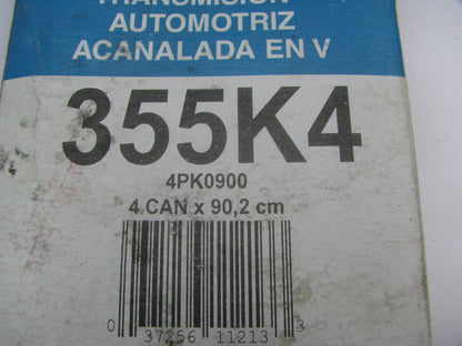 Kelly-springfield 355K4 Serpentine Belt - 0.54'' X 35.50'' - 4 Ribs