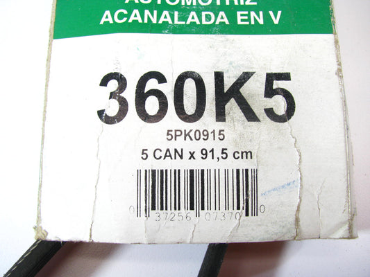 Kelly-springfield 360K5 Serpentine Belt - 0.69'' X 36.50'' - 5 Ribs