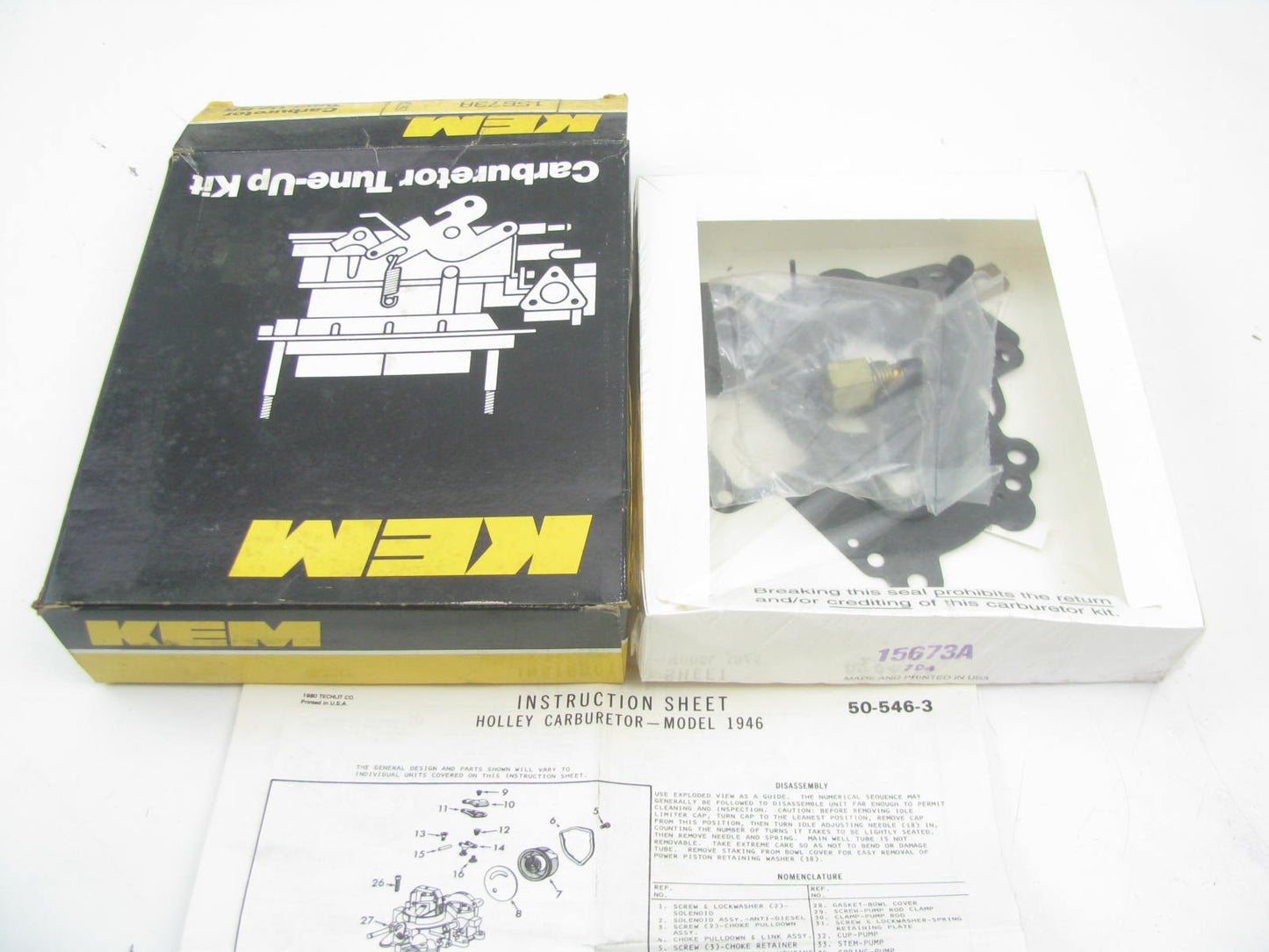 Kemparts 15673A Carburetor Rebuild Kit 1975-1981 Ford AMC Holley 1-BBL 1946