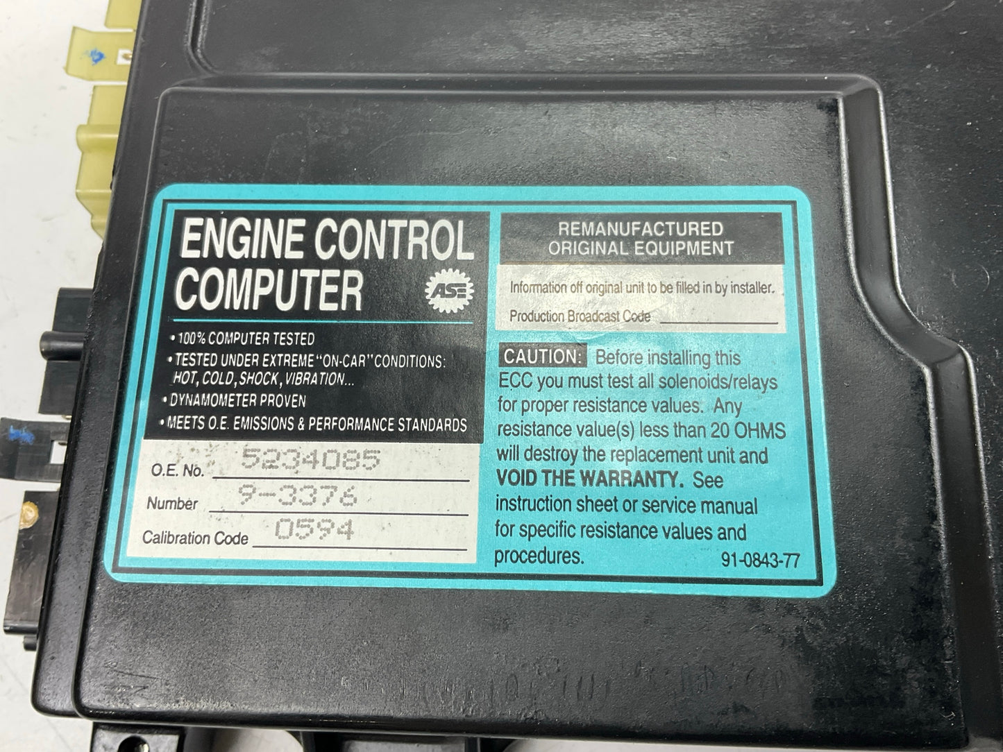 REMAN. Kemparts 185-3376 Engine Computer Module ECM ECU For 1987 Chrysler 2.2L