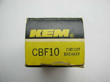 Vintage Kemparts CBF10 Glass Fuse Clip Circuit Breaker, 10 Amp