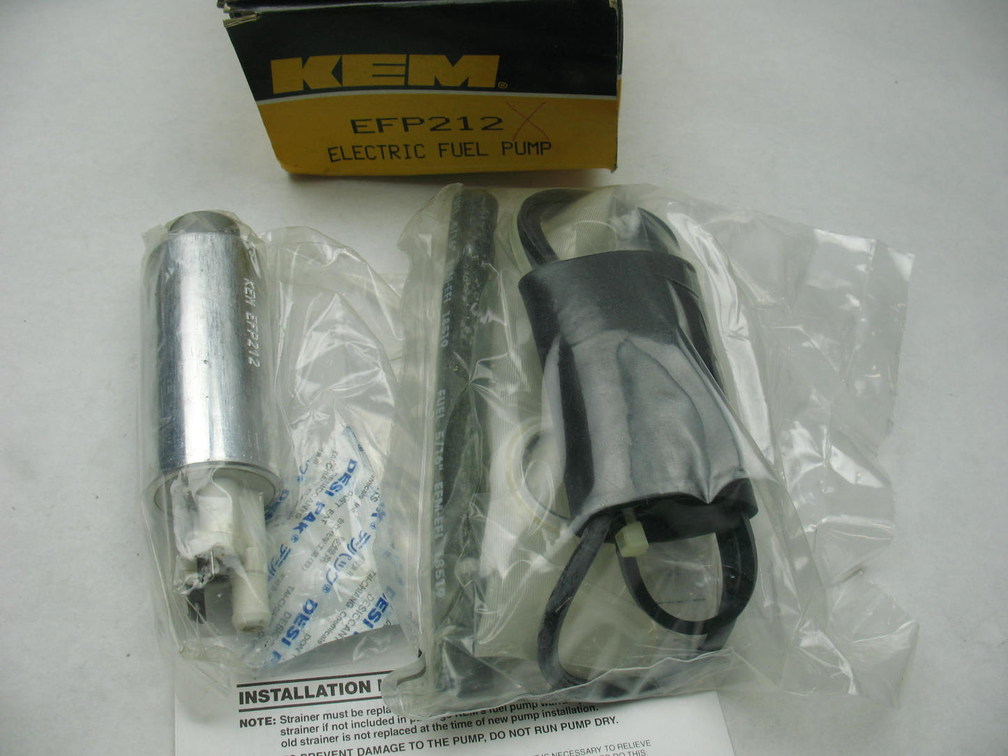 Kemparts EFP212 Electric Fuel Pump & Strainer Set - 1990-1992 Lincoln Town Car