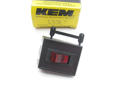 Kemparts LS3L Universal Rocker Switch W/ Mounting Bezel Panel