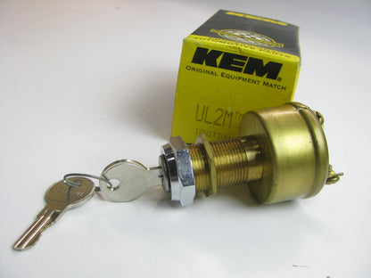 Kemparts UL2M Universal Brass 3-terminal Ignition Switch W/ 2 Keys