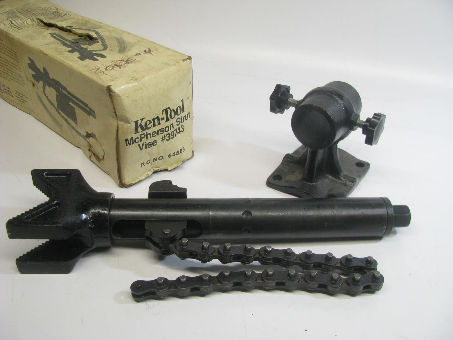 Ken-tool 39743 McPherson Strut Vise Chain Wrench Bench Mounted Tool