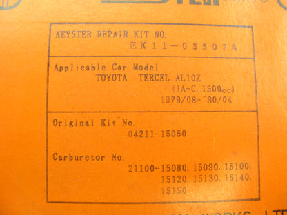 Keyster EK11-03507A Carburetor Rebuild Kit - 1975-1980 Toyota Corolla