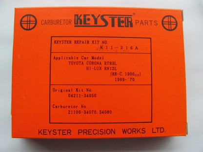 Keyster K11-216A AISAN Carburetor Rebuild Kit  For 1970-1971 Toyota Pickup