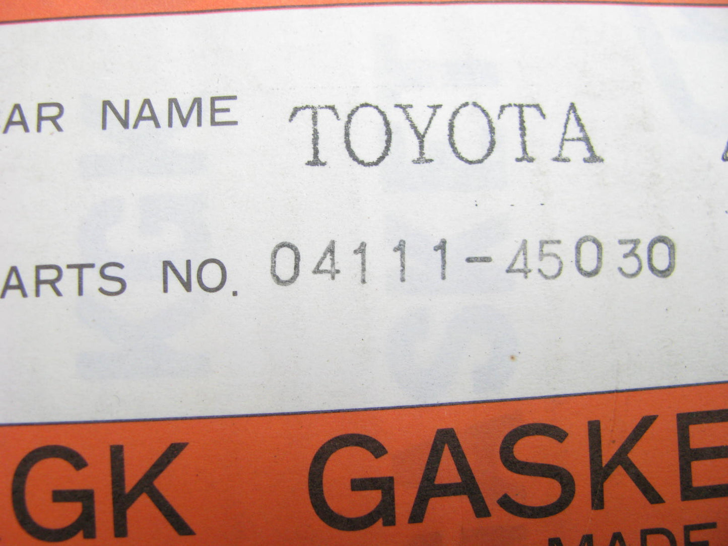 Kgk Gasket 04111-45030 Full Engine Overhaul Gasket Set  - TOYOTA 4M